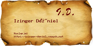 Izinger Dániel névjegykártya